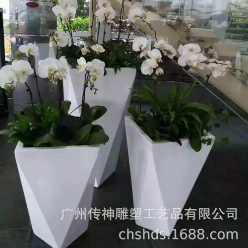玻璃钢花盆商场花箱售楼部花器酒店花坛商业街花钵户外大花瓶造型
