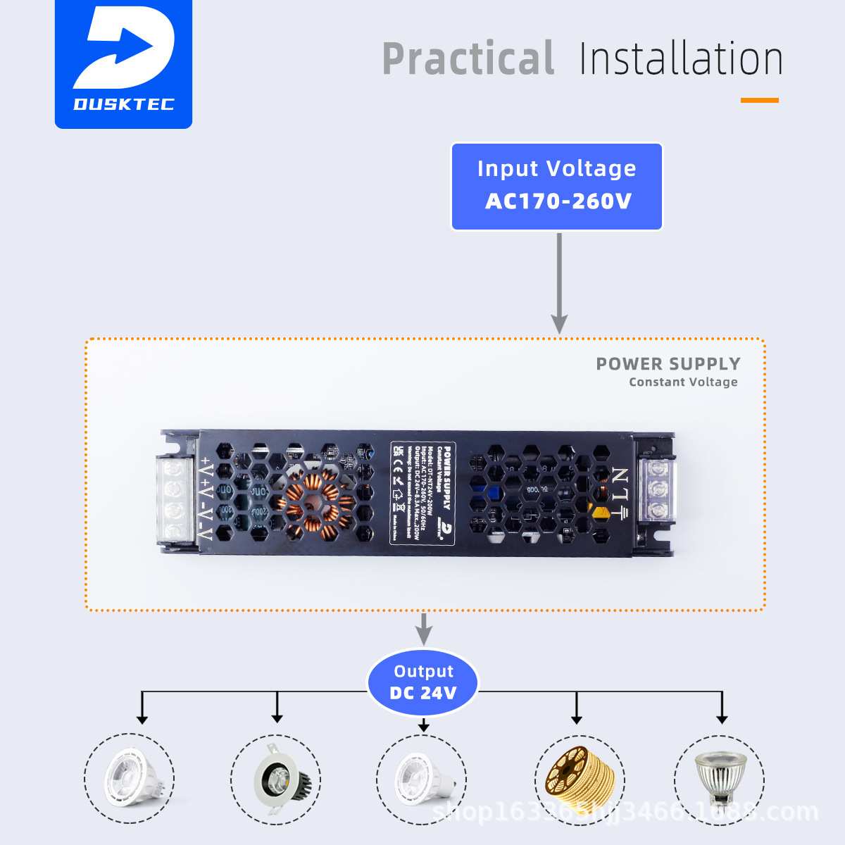 源头厂家超薄铁壳LED驱动电源12V/2460W100W300W广告灯箱电源展柜图片