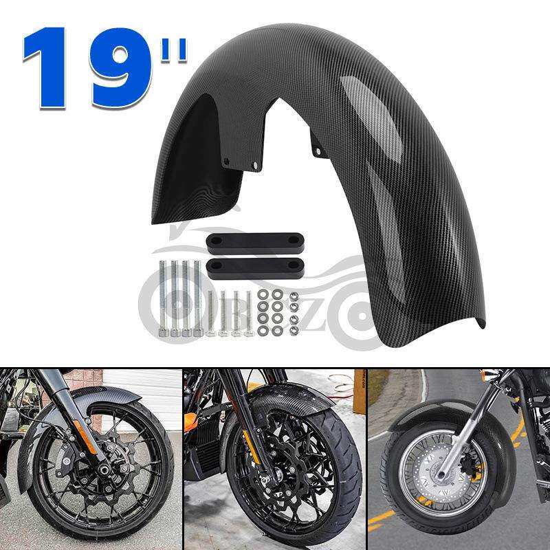 适用哈雷大滑翔 街道滑翔改装碳纤ABS 19寸前挡泥板 挡泥瓦 97-23