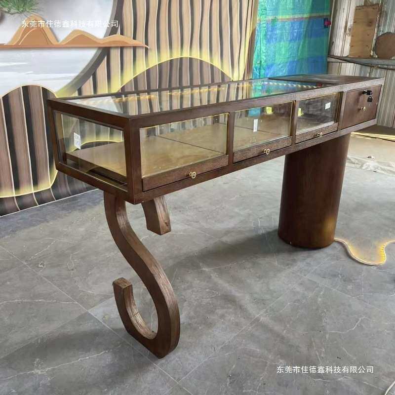 支持服装店玻璃展示柜中岛台珠宝古玩玉器翡翠店陈列货架展示柜台