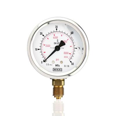 供应德国WIKA不锈钢充油压力表耐震注油充油YBN63 60MPA 8600PSI