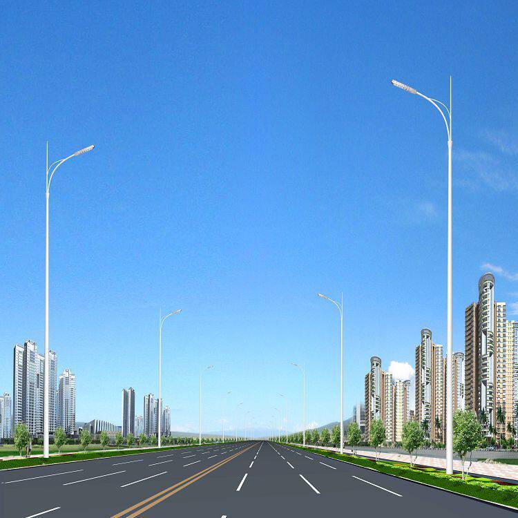 供应Q235金属路灯灯杆 路灯 太阳能灯杆 户外单双臂双头LED路灯杆