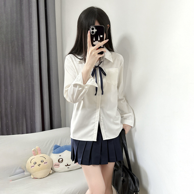 森岛町jk制服衬衫长袖短袖白衬衣