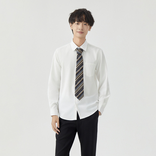 森岛町dk制服衬衫男学生短袖长袖基础款日系学院风内搭白色衬衣