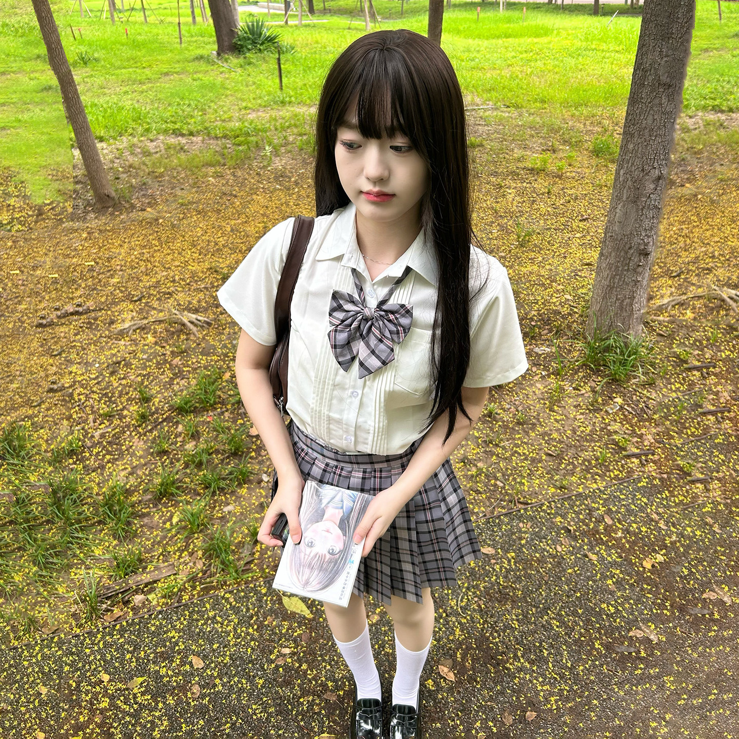 森岛町jk衬衫长袖短袖上衣风琴褶内搭学院风学生班服制服白衬衣女