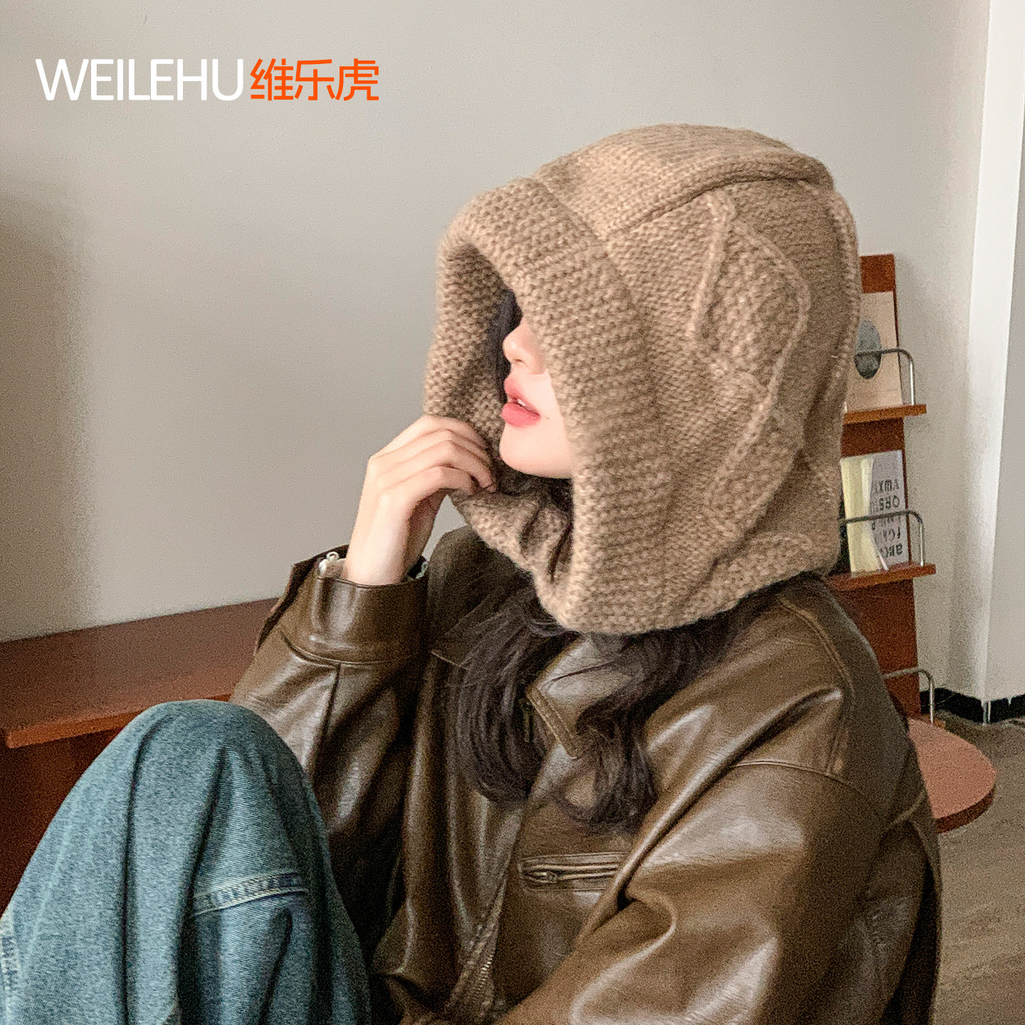 针织帽毛线帽女2026新款秋冬季大头围显脸小头套冷帽保暖加厚护耳