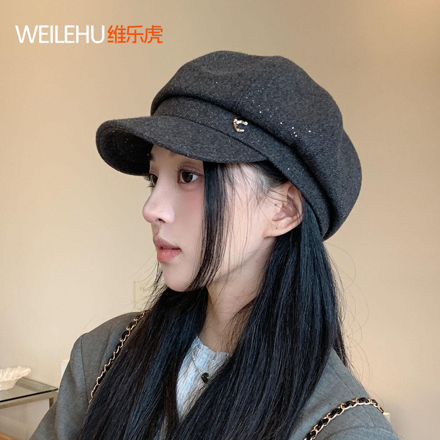 八角帽女2026春夏新款贝雷帽画家帽报童帽子韩系大头围显脸小秋冬