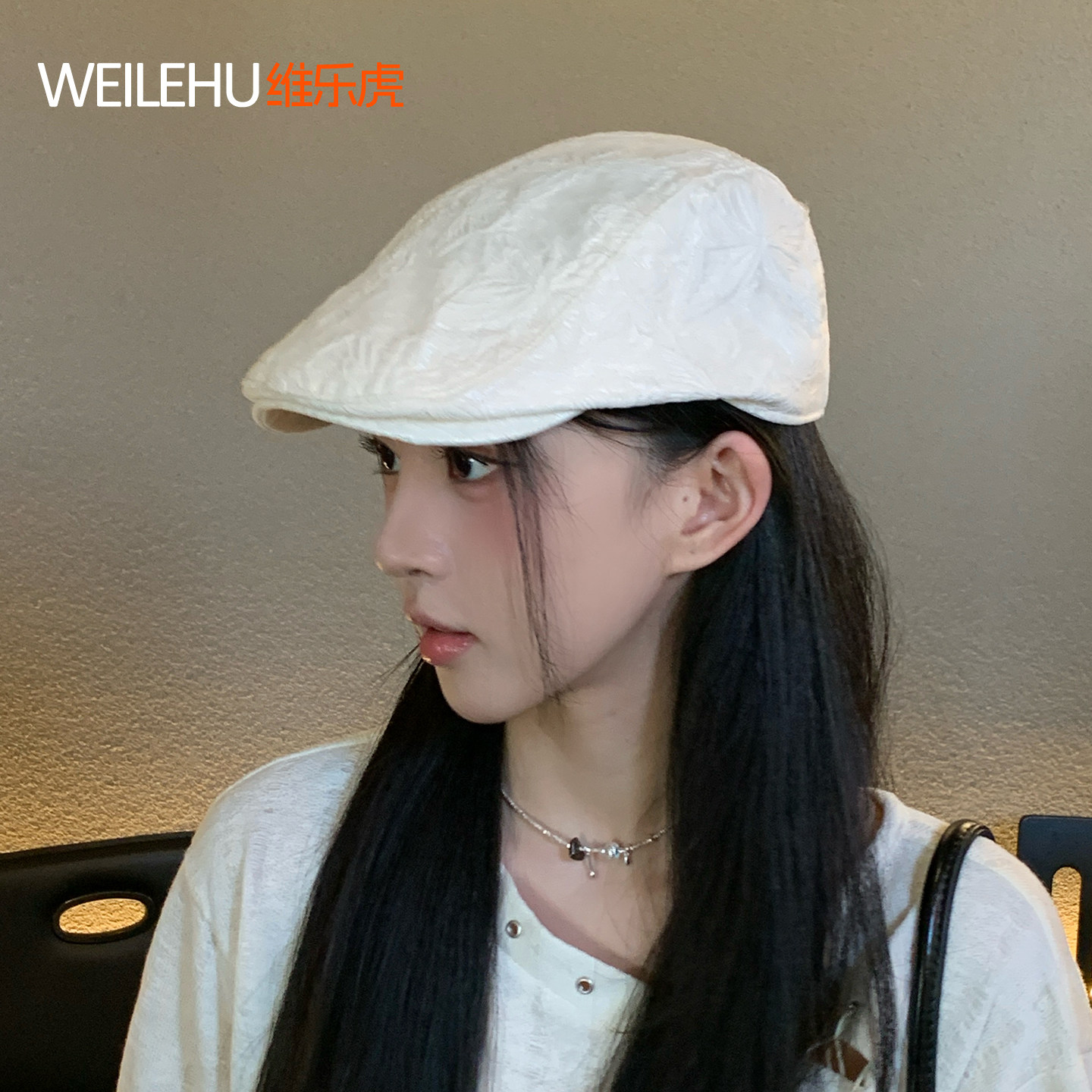 前进帽女反戴贝雷帽2026春夏新款大头围显脸小复古气质报童帽秋冬