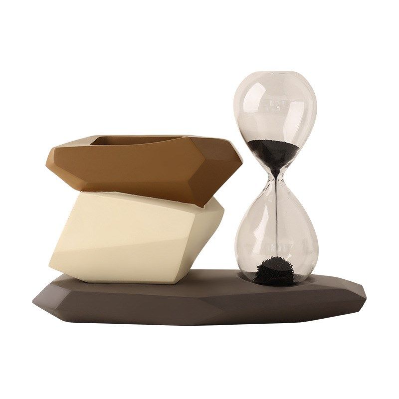 贝汉美时来运转笔筒沙漏摆件客厅酒柜办公室桌面高级感小众装饰品