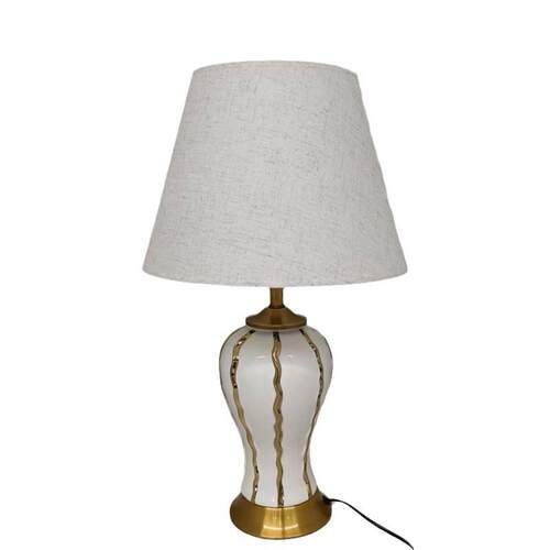 现代描金陶瓷床头柜台灯卧室台灯客厅装饰台灯table lamp