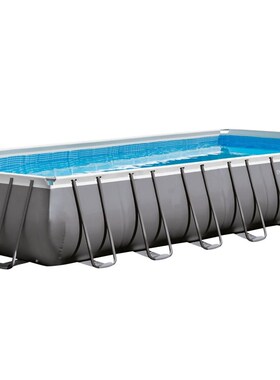 INTEX26374灰色长方形框架水池 家庭游泳池私人泳池 儿童户外泳池