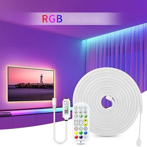 纯硅胶软灯带8*16mm RGB七彩IP67柔性霓虹软灯条室内KTV酒吧氛围