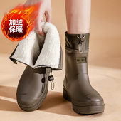 千牧芙加绒冬季 男 雨鞋 保暖防水雨靴女款 通勤厚底防滑耐磨水靴水鞋