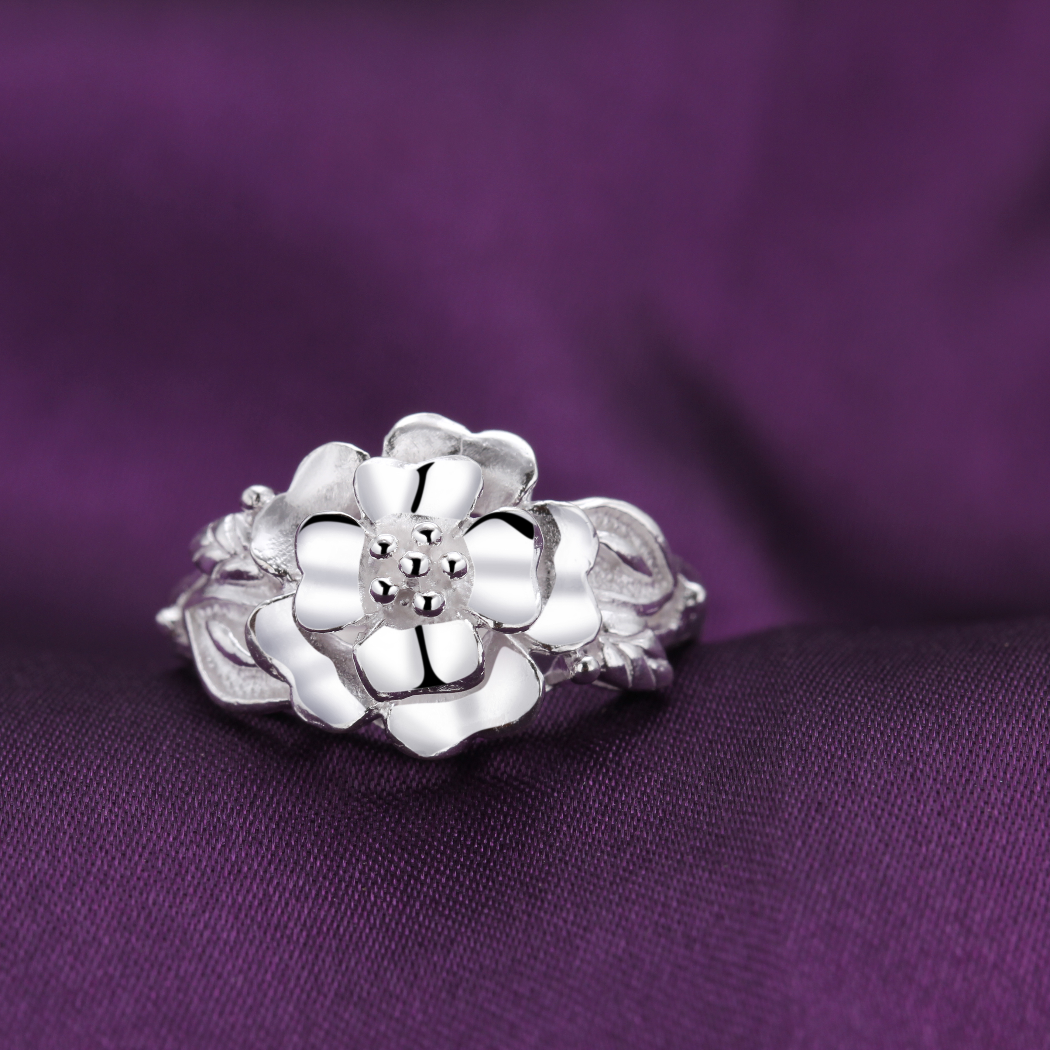 足银999日韩简约时尚个性戒指