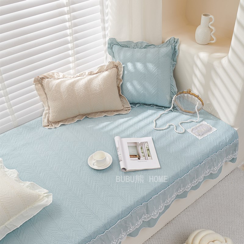 定制蓝色奶油色卧室阳台飘窗垫布艺窗台垫榻榻米垫窗台坐垫