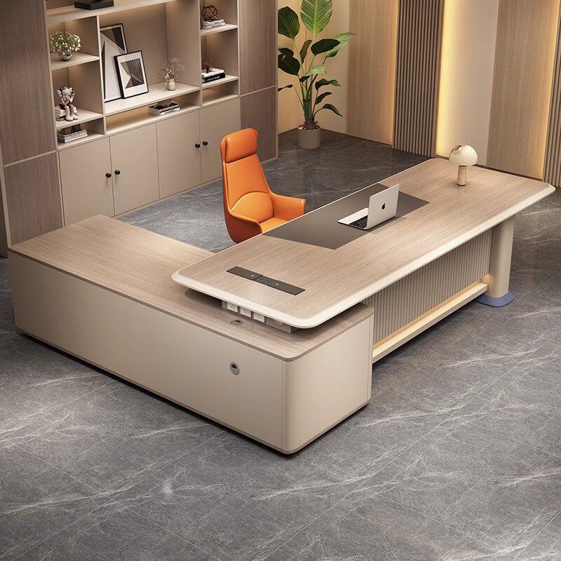办公桌老板桌简约现代经理总裁电脑桌椅组合轻奢高级感时尚大班台