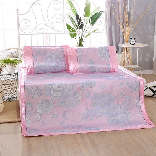 冰丝席凉席三件套 空调席单双人凉席地摊 银行保险礼品夏凉席