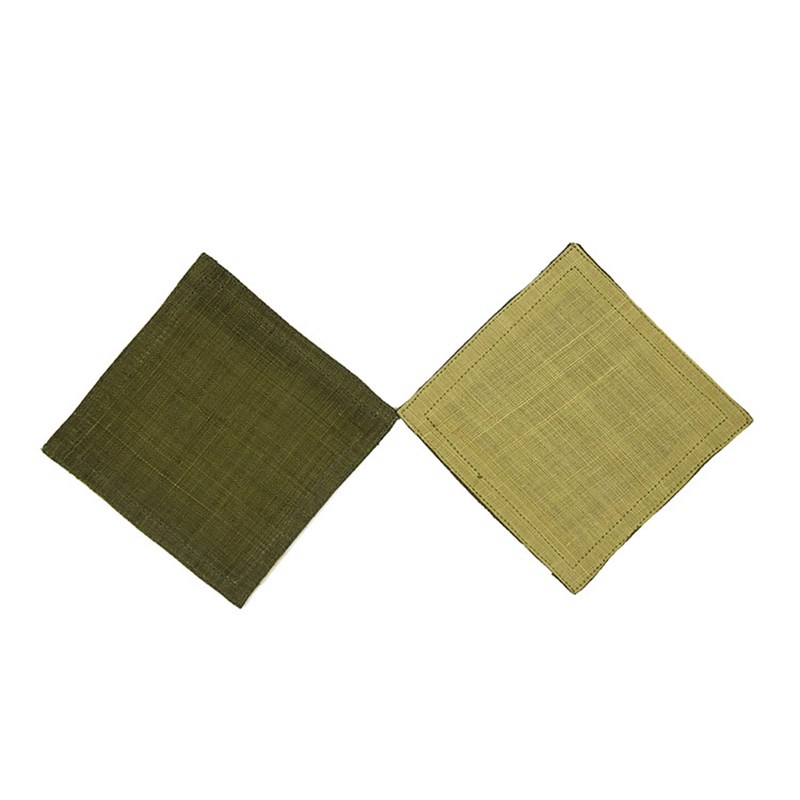 日式双层夏布苎麻纯色杯垫艺隔热垫手工制作茶垫5个一套