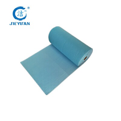 洁源CBR38030X蓝色碱性化学品吸液棉多用途80CMX30M泄漏吸附毯