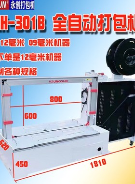 永创自动打包机低台重货捆绑收紧一体封箱101201301B侧打纸箱物流