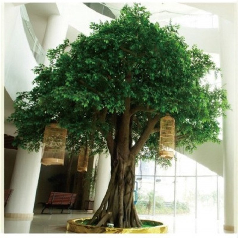仿真人造大榕树酒店餐厅室内装饰造景玻璃钢大型落地仿真假榕树