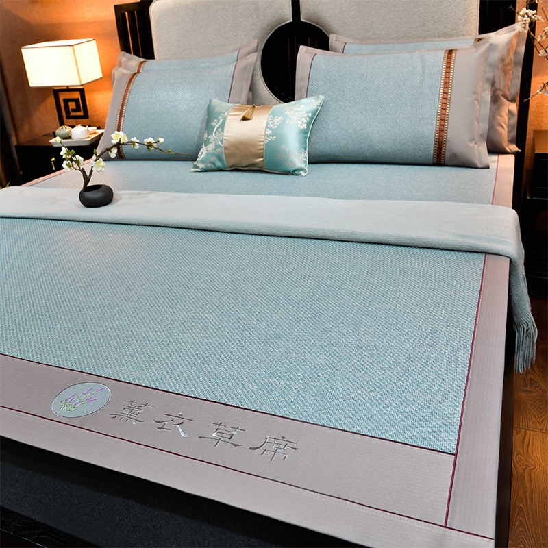 夏季薰衣草冰藤席席子单双人宿舍床单凉席套件凉感冰丝席凉感席子