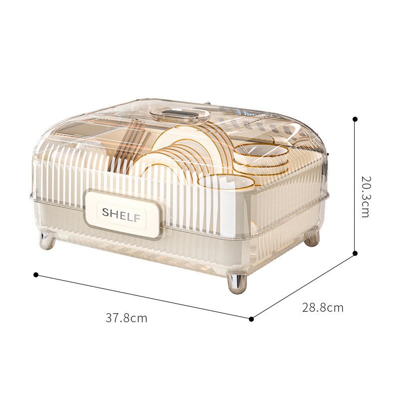 厨房碗架沥水架家居带盖放碗碟晾餐具置物架多功能碗筷收纳盒碗柜