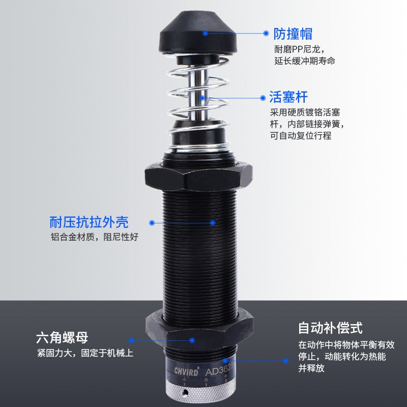 亚德客型气缸稳速器油压缓冲器AC0806/1410/2016液压阻尼器气弹簧
