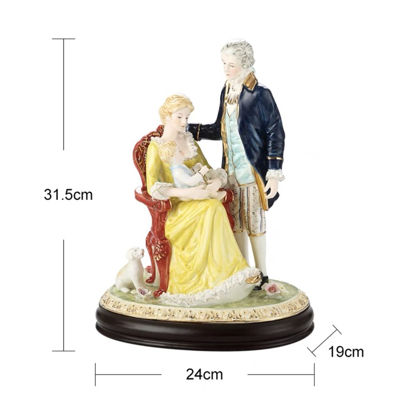 创意欧式摆件欧式蕾丝瓷偶人物饰品手工制奢华客厅家居工艺品田园