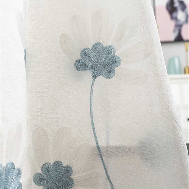 田园风小清新窗纱窗帘透光不透人阳台客厅卧室飘窗隔断门帘半