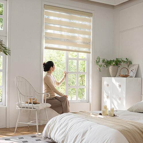 cy书房厕所厨房公场所遮光柔纱帘上下拉成品帘百叶窗纳米材质