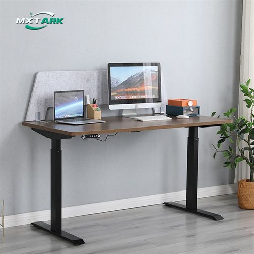 简约办公桌双电机屏风升降桌架站立式书桌架电动升降电脑桌