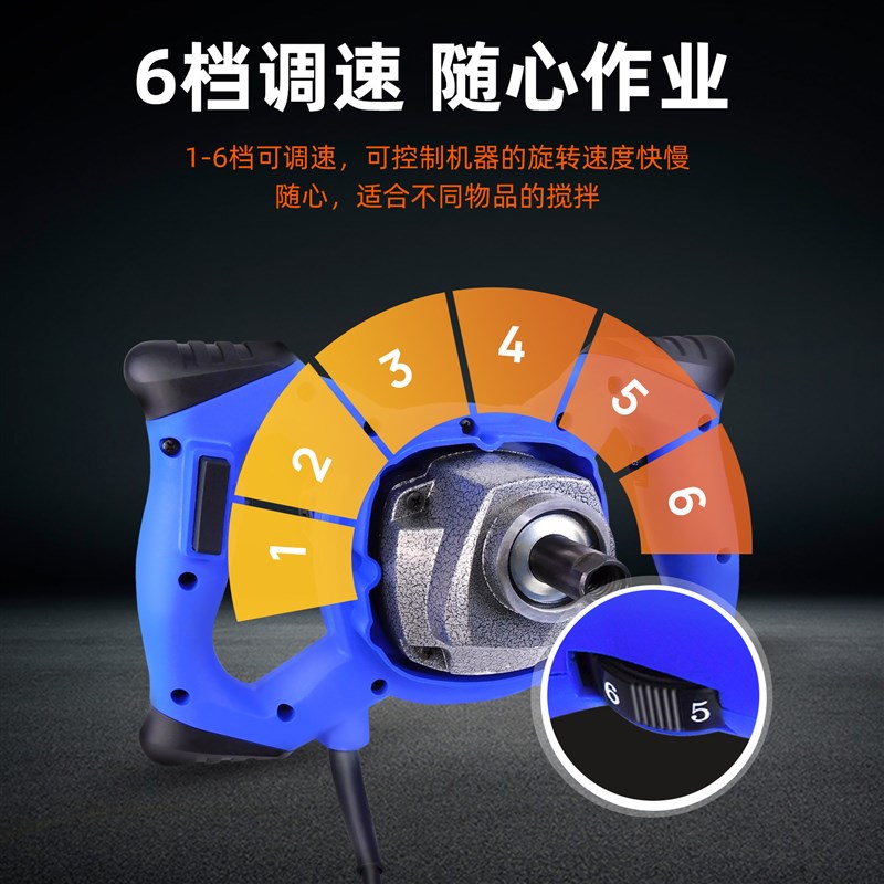 手持搅拌器六档调速加粗拌杆涂料腻子大功率方向盘搅拌机跨境
