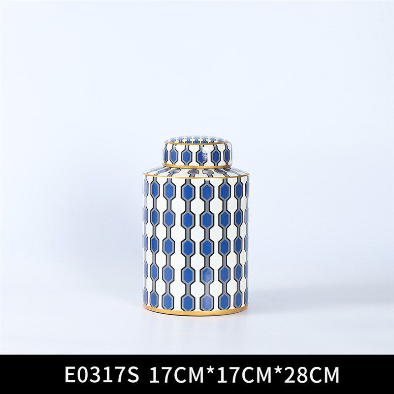 创意家居陶瓷花瓶罐子套装欧式客厅玄关陶瓷罐摆件软装装饰品摆饰