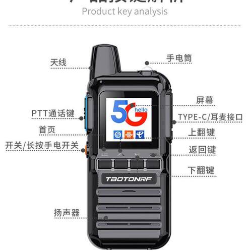 特博通酒店对讲机5000公里远距离户外车队插卡5g公网工地不限距离