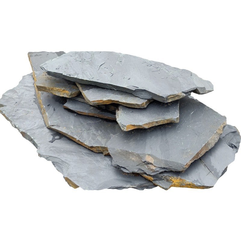 青石板碎拼黑色碎拼板岩不规则青石板碎拼乱石板板岩碎拼乱片石