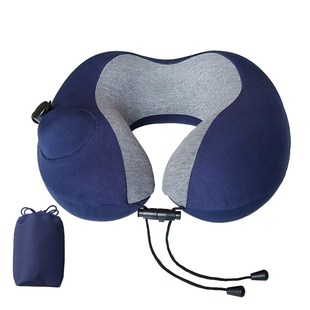 现货按压充气旅行脖子枕U型旅游颈枕午睡枕飞机靠枕睡觉订X20