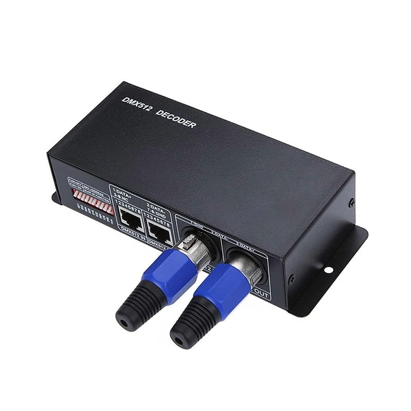 DMX512解码器3/4通道控制器舞台灯工程DMX分控 RGB驱动控制器厂家