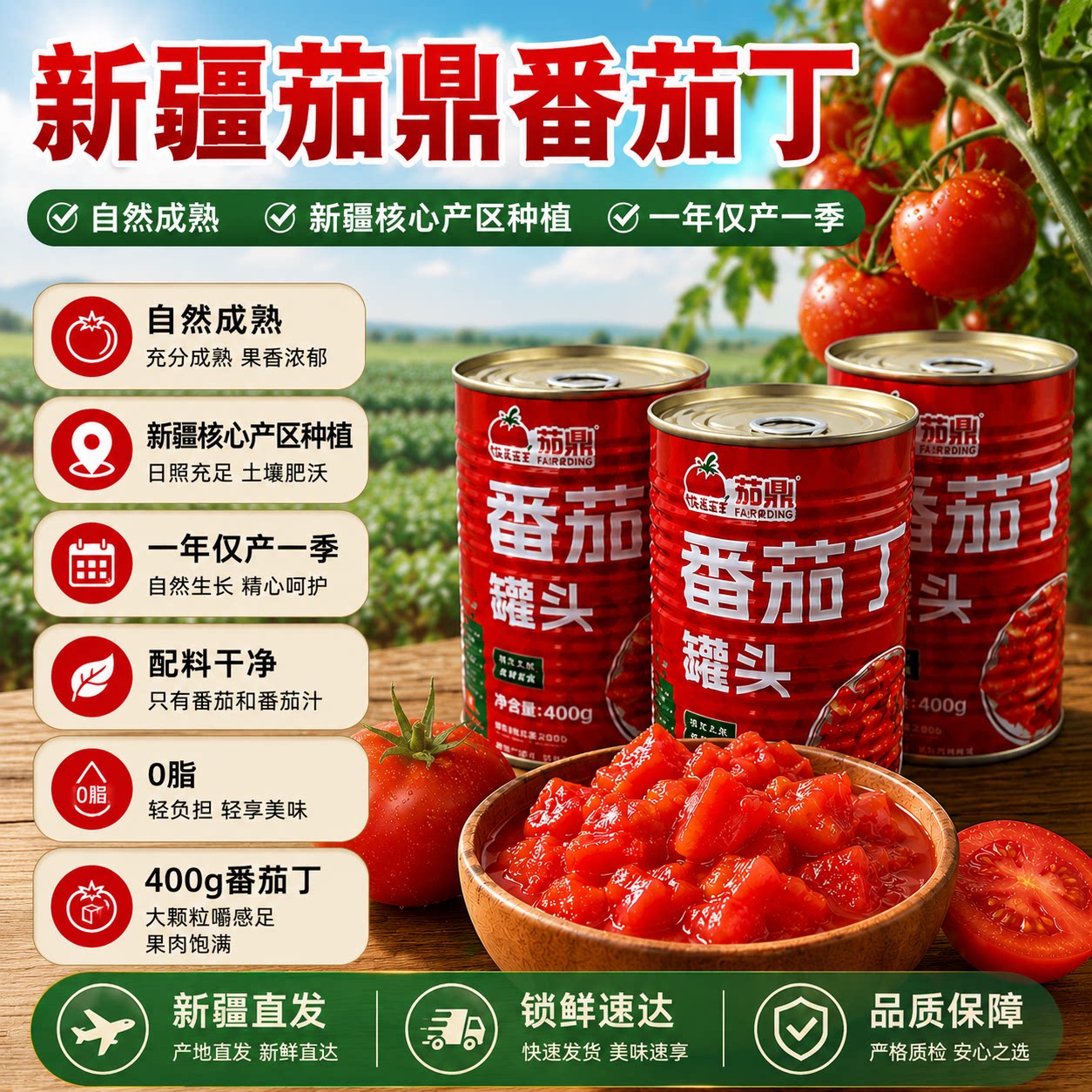 25年产茄鼎新疆番茄丁罐头无添加