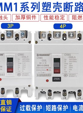 NM1RMM1-225A100A160A250A400塑壳断路器空气开关CM1三相四线380V
