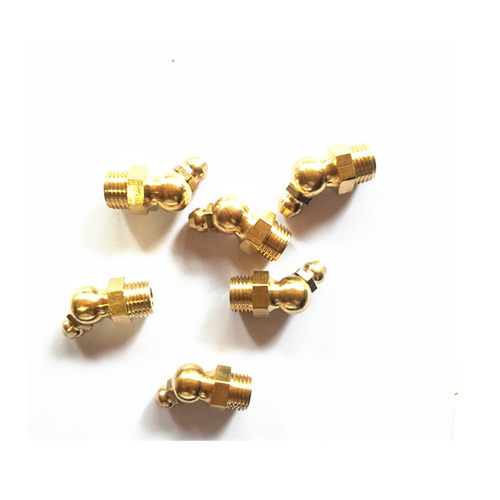 国标铜黄油嘴铁镀锌油嘴直嘴45度弯油嘴油咀油枪M6M8M10M12铜油嘴