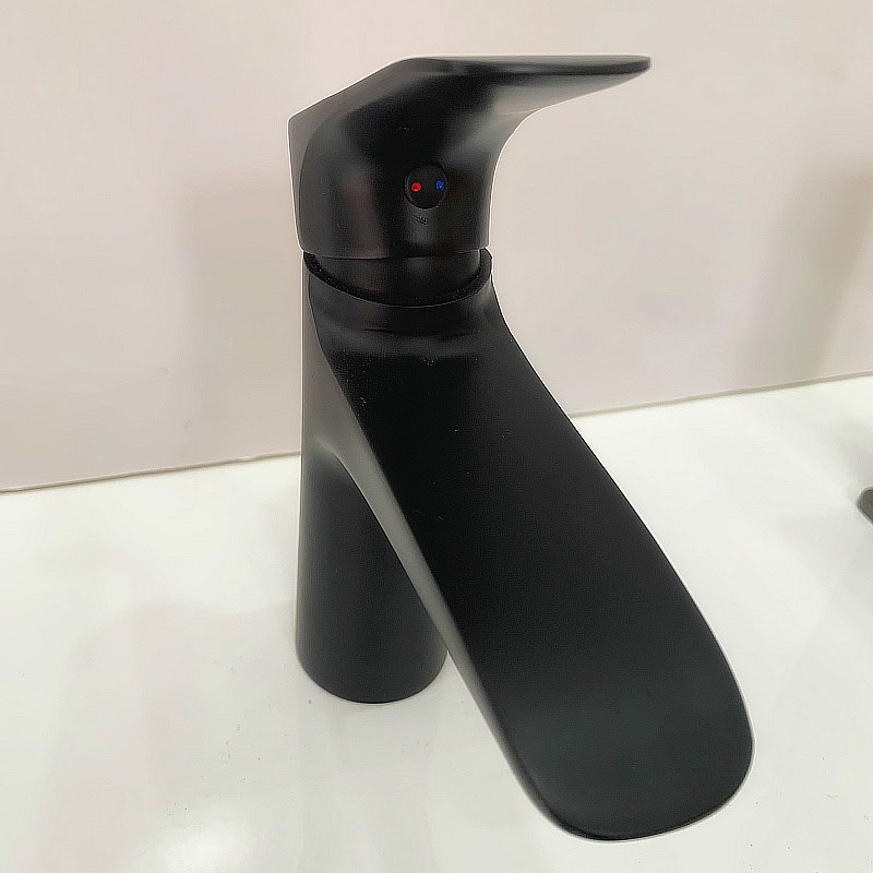 正品埃美柯MD8850炭黑色全铜节水洗面器龙头