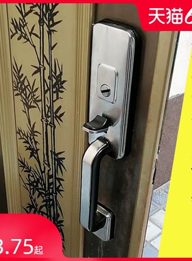 不锈钢大门锁拉手锁把手家用老式通用型铝合金大门锁门锁