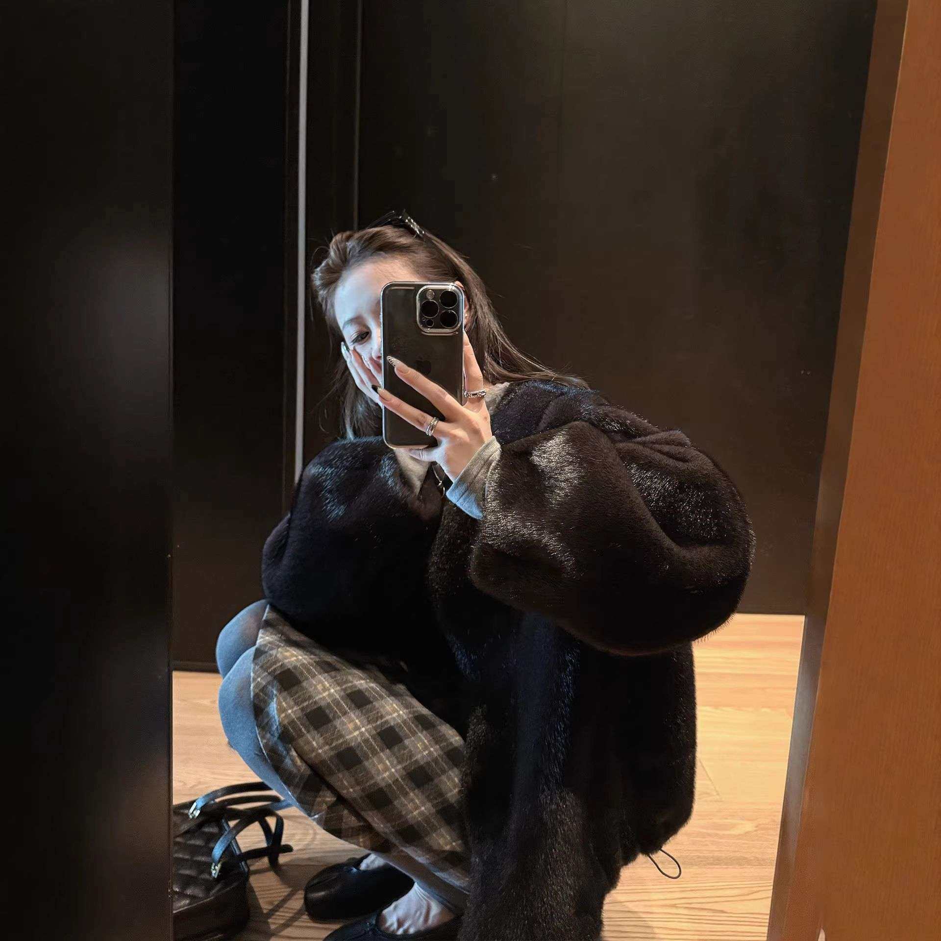 25冬季新款中古风仿水貂皮毛一体短款环保貂皮大衣毛毛皮草外套女,女装/女士精品,皮草,淘宝优惠券,粉丝福利购,淘宝优惠卷