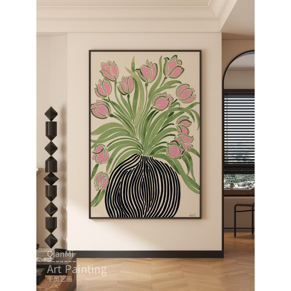 简约现代植物花卉客厅沙发背景墙装饰画玄关走廊过道挂画餐厅壁画