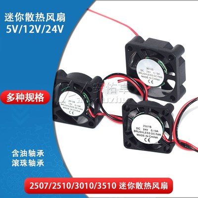 2.5cm/3cm迷你散热小风扇2507 3010微型无刷直流散热风扇5 12 24V
