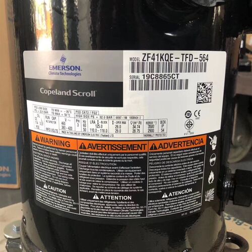 ZF49KQE-TFD-564原装谷轮低温冷库涡旋全封闭制冷压缩机