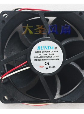 RUNDA RDH8025B48R45A 8025 48V 0.08A 3线 8CM控制柜散热风扇