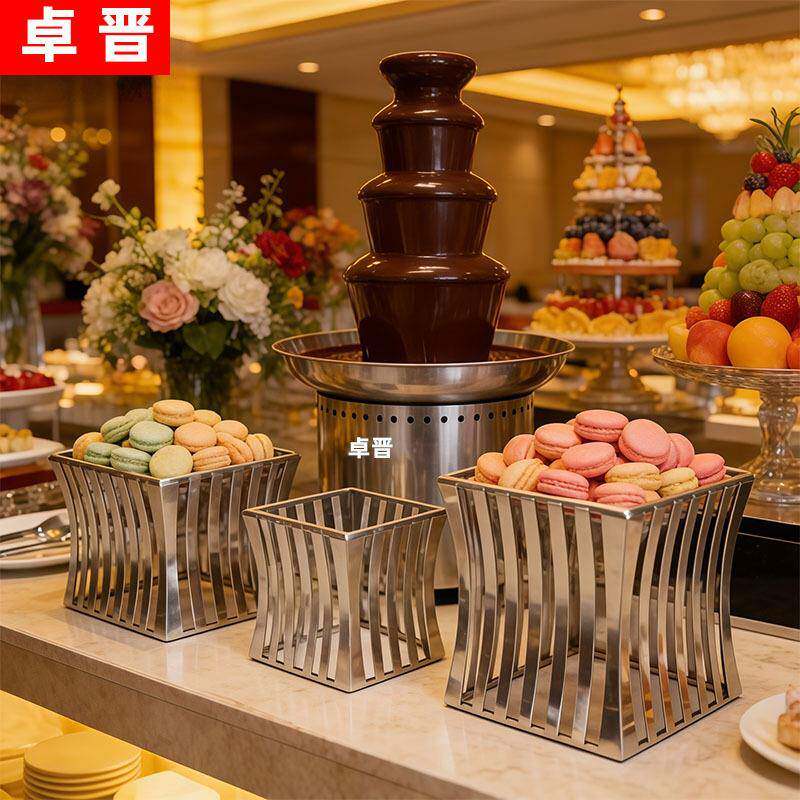 卓晋不锈钢方形自助餐搁架水果盘架点心架刺身架甜品自助餐展用具