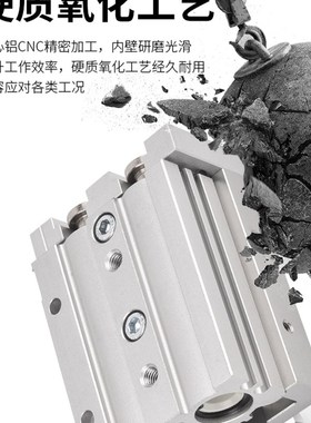 XS滑台气缸6/8/2/6/25L-0/20/30/40/50/75/00/AS/B精密气动